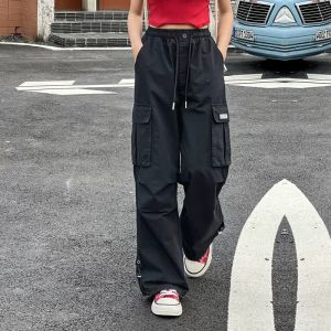 Pants for Kids Girls Cargo Pants for Kids Girls American Drawstring Cargo Pants Teens Fashion Outfit for Girls Loose and Comfortable 130-160cm