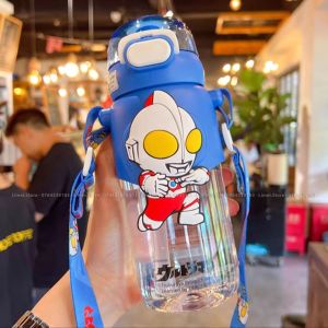 [𝓛𝓲𝓶𝓮𝓲.𝓢𝓽𝓸𝓻𝓮] Bình nước 2in1 icon 3D ống hút tu miệng nhựa Tritan cao cấp siêu nhân Ultraman 600ml cho trẻ em ZOA039
