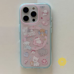 For iPhone 17 Pro Max Case Magnetic with Griptok TPU Cat Elephant Phone Case For 16 15 Cover Aesthetic Korean Cute