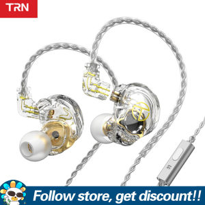 TRN ST2 1DD 1BA Earphones Hybrid HiFi Bass Earbuds Noise Cancelling Headset Dual Dynamic Balanced Armature Gaming Headphones Sports Lossless Music Wired Earphone 2PIN Detachable In-ear Monitors For Smartphones Tablet Laptops Computers