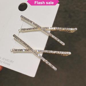 SHENHAO2🎀 2pcs chéo tinh thể kẹp tóc thạch x tóc Clip barrettes đơn giản Side Clip