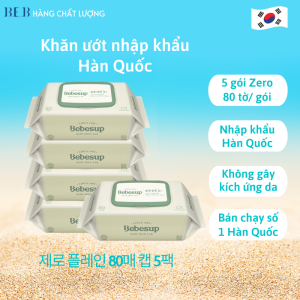 Combo5-Khăn ướt nhập khẩu Hàn Quốc thương hiệu Bebesup Light/Premier/Sensitive/ Ican