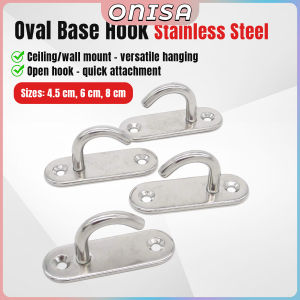 Onisa Stainless Steel Ceiling Mount Hooks Wall Boat Garage Hammock Hanger Ring Plate Mount 1Pc