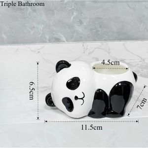 1pc Ceramic Panda Toothbrush Holder Toothpaste Storage Rack Ceramic Electric Toothbrush Base Bathroom Accessories Chinese Style2026