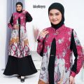 777 GAMIS MEISYA 2 IN 1 ADA DALAMAN JETBLACK OUTER BATIK. 