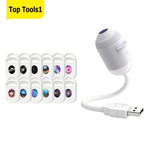 USB Galaxy Projector Night Light with Starry Sky Effect 360 Degree Rotating Ambient Light for Bedroom Decor
