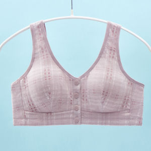 Female mother thin section cotton front open buckle underwear type bra without steel ring underwear