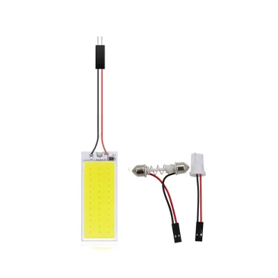 1X Car Interior Dome Reading Lights T10 W5w Festoon Adapter Led 16 24 36 48 COB White Panel Lamp Auto Map Trunk Light