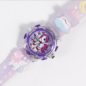 Kstarhare 3D Đồng hồ hoạt hình Sanrio Đầy Màu Sắc Sáng Trẻ Em Của Giai Điệu Đồng hồ thạch anh Hello Kitty Đồng hồ học sinh Đồng Hồ