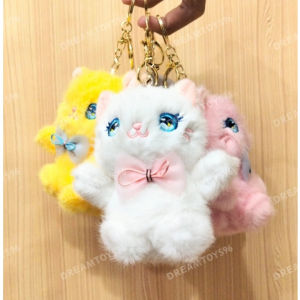 Boneka Gantungan Kunci LucuKucing Keychain Bag Charm Bulu Cat Bowtie