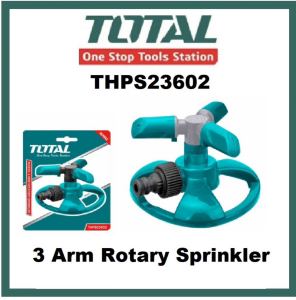 Total premium Industrial plastic 3 Arm Rotatory Sprinkler garden watering tools THPS23602 Little Trident Model Automatic Sprinkler Sprinkler Automatic Garden Water Sprinklers 360° Irrigation