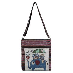 Embroidery Cute Fashion Shoulder Bag Messenger Bag Canvas Bag Student Bag Womens Bag