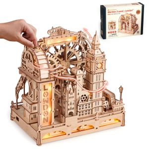 Robotime Rokr Marble Travel London Marble Run 3D Wooden Puzzle Interactive Gift for Kid Adult Challenging Craft for Handicraft Enthusiast