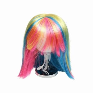 TEMPLE Adjustable Fit Colorful Pet Wig with Bangs Comfortable To Wear Kitty Fake Hair Soft Reusable Dogs Cats Cosplay Wigs Halloween Celebration