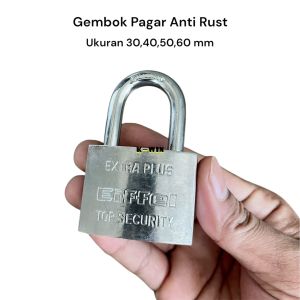 GEMBOK PUTIH (PENDEK) ANTI MALING ANTI KARAT 30mm 40mm 50mm 60mm gembok pintu Gerbang koper pagar dll