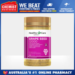 Healthy Care Grape Seed Extract 12000 300 Capsules Help Enhance Collagen Formation Support Cardiovascular System Health Chemist Warehouse