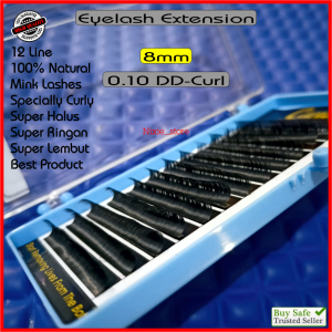 Eyelash Extension Single Bulu mata Tanam Mink Lashes Super Curly Lembut Ringan Ukuran 8-14 mm 0.10 Kualitas Export