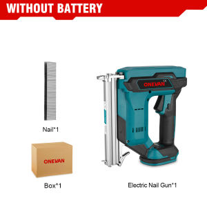 ONEVAN 422J Brushless Electric Nailer Stapler 2 Gears Furniture Staple Machine Cordless Woodworking Tools For Makita 18v Battery