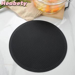 Heabety Large Silicone Mat Coaster Heat Resistant Placemat Honeycomb Nonslip Pot Holder Table Mat Round Cup Mat Kitchen Accessories