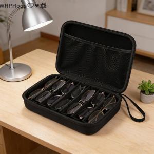 WP💓💛💖 6 7 Compartment Adjustable Glasses Storage Box   Portable Glasses Organizer And Travel Storage Rack Multifunction Storage Box