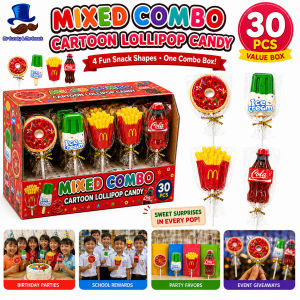 Mr Candy Assorted Cartoon Lollipop Candy 30Pcs Mixed Fruit Flavor For Sari Sari Store Wholesale