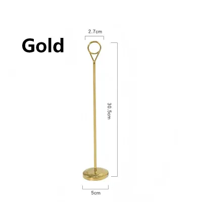 30CM Stainless Steel Table Number Holder 2 Pieces Durable Metal Menu Card Display Stand Suitable For Wedding Party Cafe Restaurant Dining Table Sign Display Use
