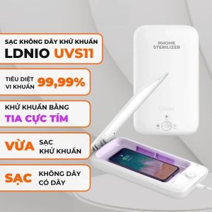 Sạc không dây khử khuẩn LDNIO UVS11 model mới cao cấp khử khuẩn bằng tia cực tím sạc không dây điện thoại siêu nhanh