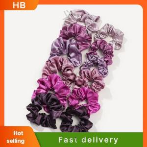 HB 12Pcs Soft Simple Solid Color Hair Ties Korean Style Satin Scrunchie Suitable For Wearing In All Settings Hair Accessories