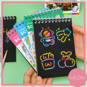 Kids Scratch Note Scratch Art Note Book Kids Rainbow Colorful Fun Painting Paper Notebook Gift Lukisan Mainan涂鸦刮画本