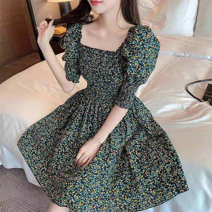 Formal elegant floral print dress summer suit ootd dress smooth quality  dress daily outfit dress Lazada PH