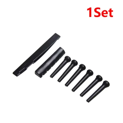 MF 6 String Plastic Acoustic Guitar Bridge Nut Saddle Slotted Bridge Pin with Dots ABS Plastic Guitar Parts