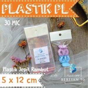 Plastik Display 5x12 Cm isi 100 lembar / Plastik Perlize / Plastik OPP Gantung untuk Kemasan Aksesoris & Snack