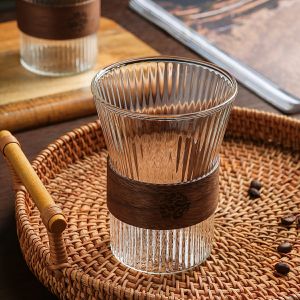 Cốc thủy tinh chịu nhiệt có vòng gỗ chống nóng CY6269 YG