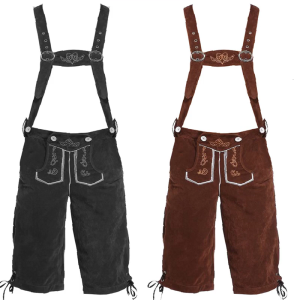 Comfortable Oktoberfest Suspenders Shorts For Men And Women Festival Clothing Practical Polyester Party Wear
