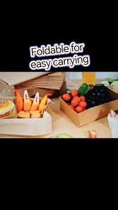 5PCS Kraft Paper Food Tray Lunch Take Out Disposable Kraft Meal Salad Paper Tray Spaghetti Box Pastry Box