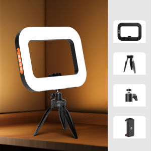 Handheld Ring Softlight Photography Fill Light with Three-Color Adjustment Effortlessly Switchable with Stand