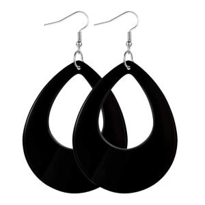 1 Pair Aesthetic Neons Earrings Exaggerated Water Droplet Earrings Vintage Plastic Lightweight All-Matched Ear Hooks