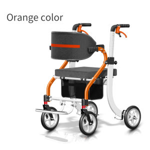 3 in 1 Walker Wheelchair Combo Walking Aid Foldable Aluminum Rollator with Footrests Convertible to a Transport Chair Maximum Mobility in All Situations