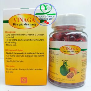 Dầu gấc viên nang VINAGA lọ 100 viên tăng sức đề kháng hỗ trợ thị lực