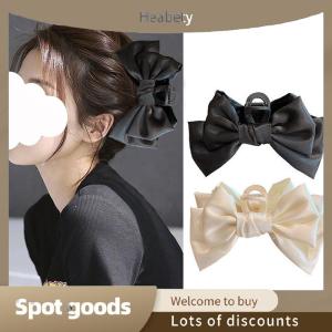 Heabety Fashion Fashion Big Bow Hair Claw Clips For Women Hairclips Girls Large Hair Crab Black Hair Clamp White Hairpins Hair Accessorie