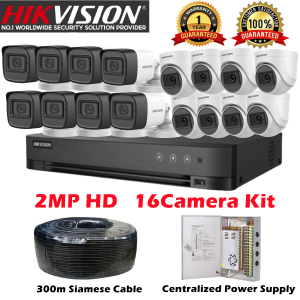 Hikvision CCTV Camera 2MP Full HD 16 Channel Complete CCTV Package CCTV Kit 1080P With Mobile Viewing CCTV Set 16 Camera