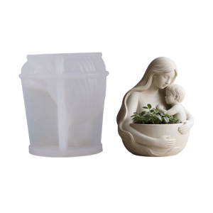 Silicone planter khuôn mẹ con thiết kế kết cấu Silicone cho đồ thủ công nhựa dẻo chậu trồng cây xương rồng và làm