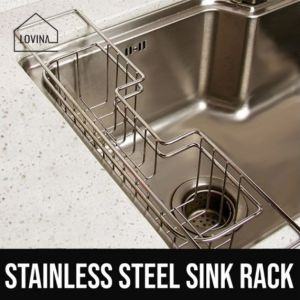 【SG/Ready Stock】Stainless Steel Kitchen Sink Drainer Rack - Sponge Gloves Basin Shelf Holder Organiser - Home Declutter Organizer