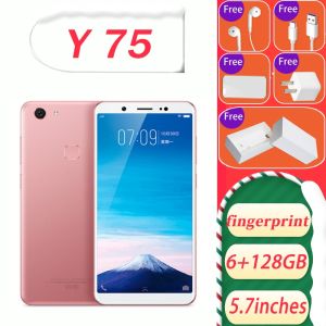 Y75 6+128G mobile phone fingerprint unlocked eight-core processor qualified smartphone efficient smartphone for work and study Backup phone