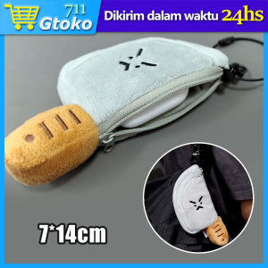 Pouch Bulu Headset Bluetooth Case Earphone Korean Bentuk Pisau Kecil Tas Penyimpanan Pouch Earbuds Earphone Airbuds Remote Kunci Mobil Dompet Bulu Koin