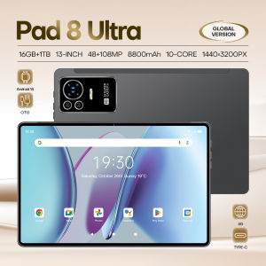 【CAN COD+READY】Android Tablet Pad 8 Ultra 13Inch 4G 5G WiFi Network 10core Snapdragon 8 gen3 Dual SIM SD Card Suitable For Android 14 Computer System Smart Tablets 16GB RAM + 1TB ROM Memory Dual 48MP 108MP Camera 1440*3200 Game Board 8800mah battery