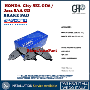 Honda City SEL GD8 / Jazz SAA GD Made in Japan Akebono Front Brake Pad