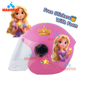 1-8Y Cartoon DIY Helmet Motorcycle Big Kid Half Face Plain Child Helmet Gear Safety Protection