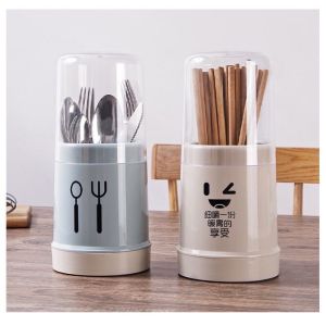 Ống Đựng Đũa Trong Suốt Có Nắp Đậy