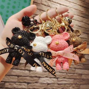O-KAY Beruang resin wol beruang gantungan kunci lucu kreatif perhiasan kunci liontin tas boneka liontin gantungan kunci